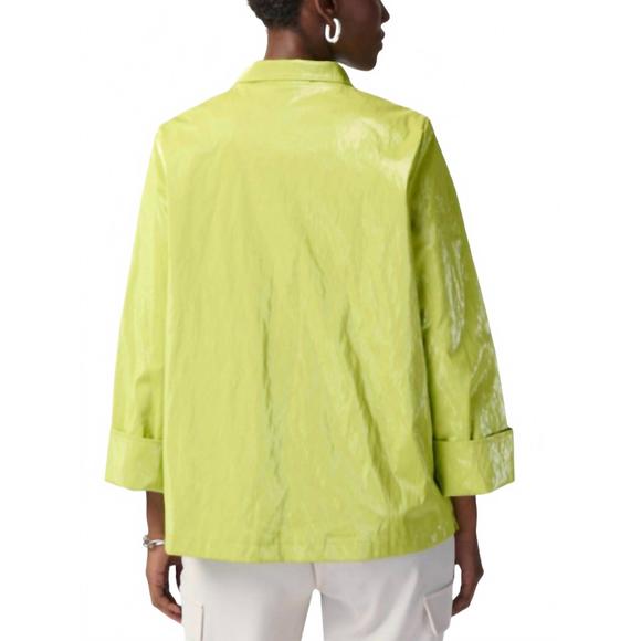 NEW JOSEPH RIBKOFF water-resistant novelty boxy jacket in key lime - Picture 2 of 4